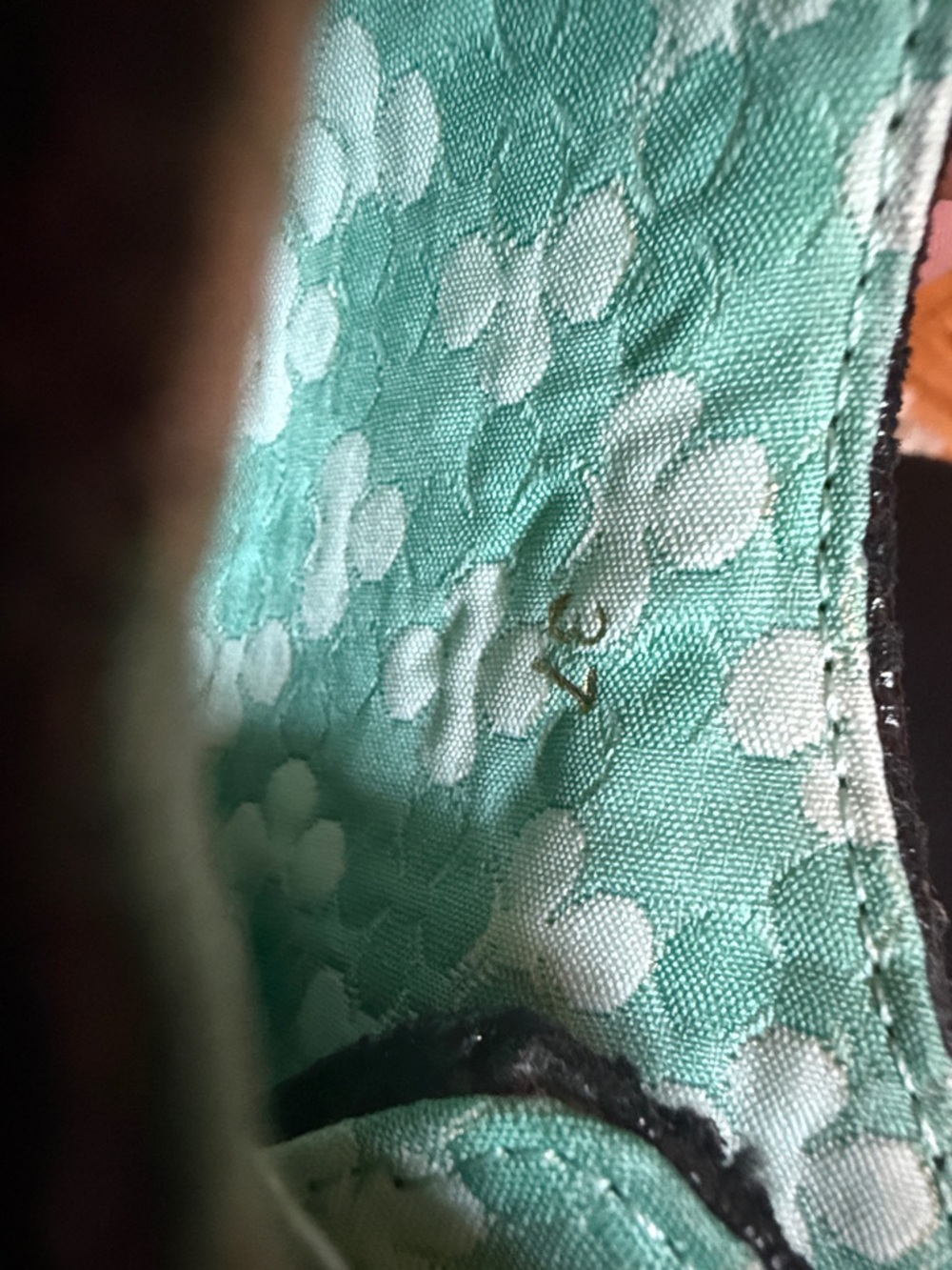 Irregular Choice Black Brocade Heeled Boots with Teal Lining - Picture 6 of 7